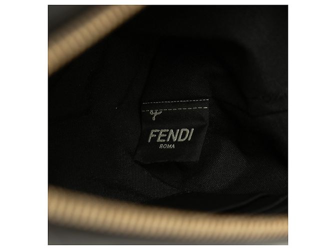 Clutch Fendi FF 1974 in pelle goffrata nera - vista 6