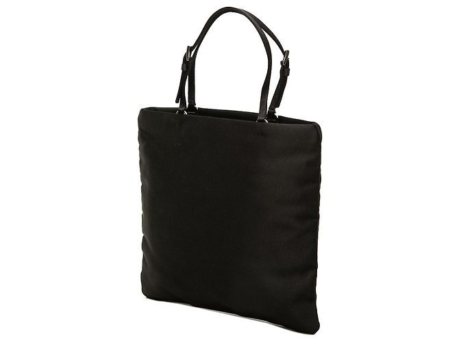 Bolso tote convertible Prada en raso negro - vista 2