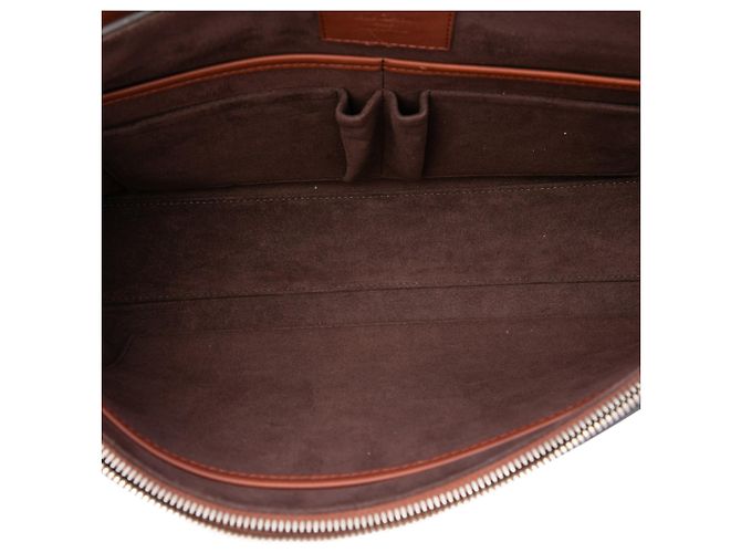Borsetta Louis Vuitton Brown Leather Ombre Cartable Briefcase Marrone - vista 4