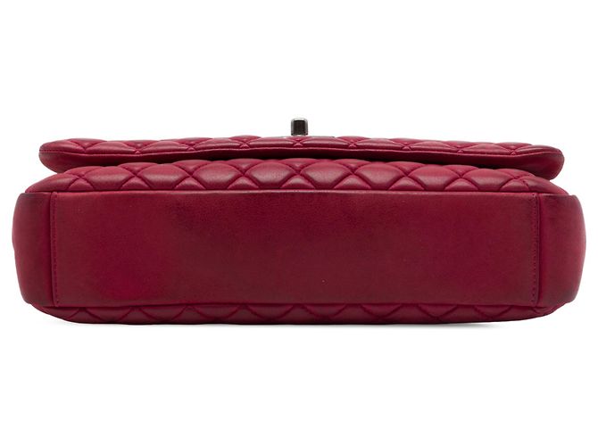 Chanel Red Large Quilted Iridescent Calfskin New Bubble Flap Rosso - vista 3