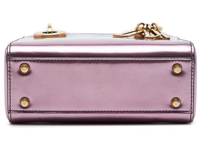Dior Pink Mini Metallic Patent Lady Dior - view 3