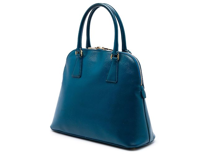 Prada Blue Saffiano Vernice Dome Satchel - view 2
