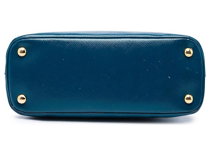 Prada Blue Saffiano Vernice Dome Satchel - view 3