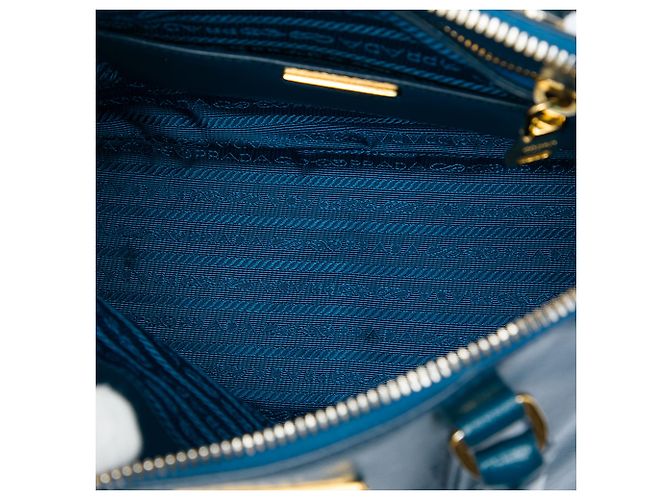 Prada Blue Saffiano Vernice Dome Satchel - view 4