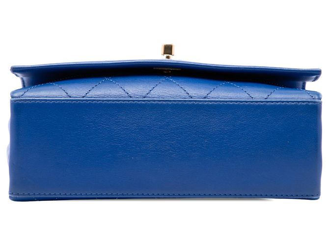 Chanel Blue CC Quilted Calfskin Diamond Stitched Flap Bleu - vue 3