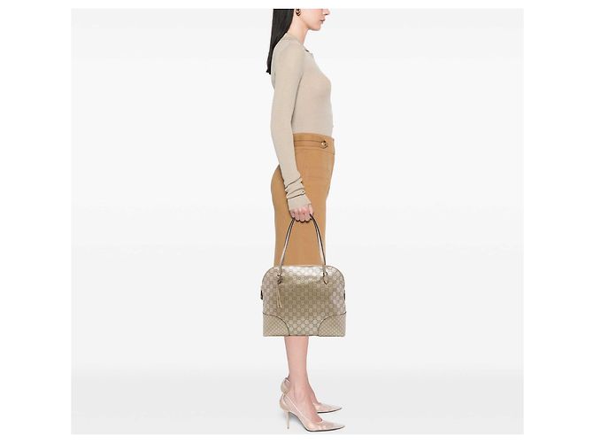 Borsa Gucci Gold Medium Guccissima Bree Dome Tote - vista 6