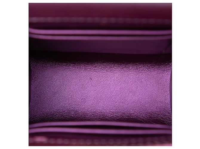Portacellulare Chanel Purple CC Quilted Iridescent Lambskin con catena - vista 4