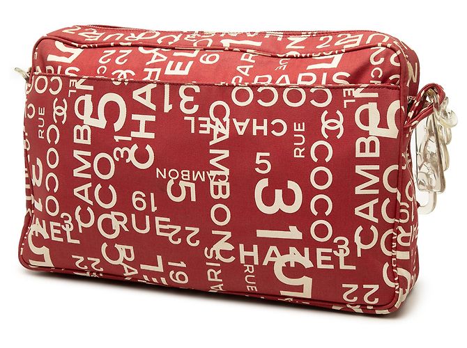 Borsa a tracolla Chanel 31 Rue Cambon in tela stampata rossa - vista 2