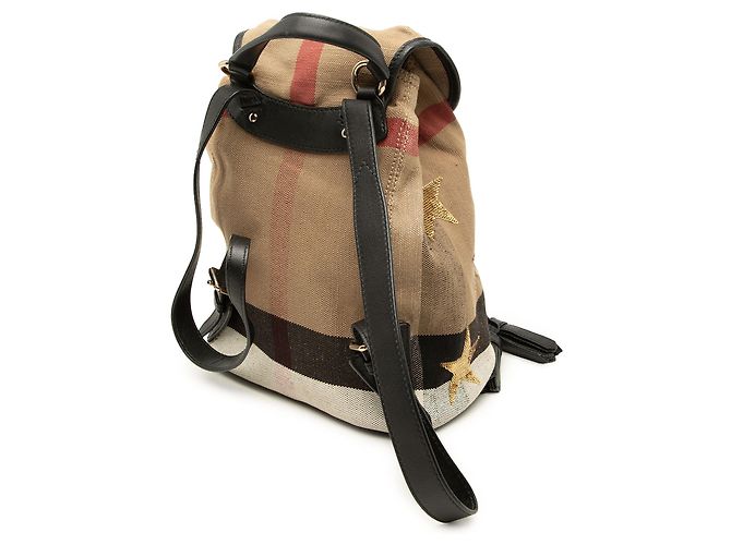 Mochila Burberry Brown Mega Check Canvas Star Sequin Castaño - vista 2