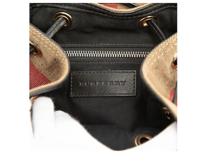 Mochila Burberry Brown Mega Check Canvas Star Sequin Castaño - vista 5