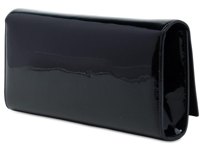 Autre Marque Clutch Saint Laurent Black Patent Cassandre Tassel Nero - vista 2