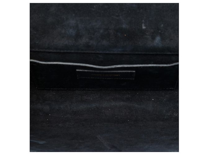 Autre Marque Clutch Saint Laurent Black Patent Cassandre Tassel Nero - vista 4