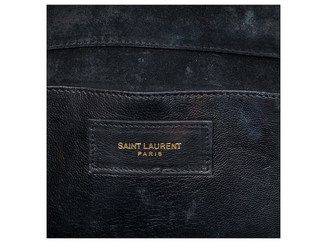 Autre Marque Clutch Saint Laurent Black Patent Cassandre Tassel Nero - vista 5