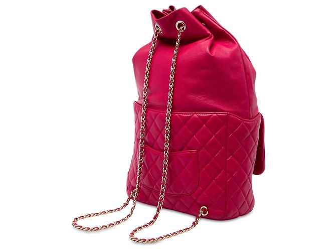 Chanel Red Large Quilted Lambskin In Seoul Rucksack Rot - Ansicht 2