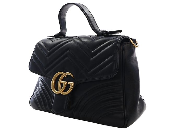 Borsa a mano Gucci Small GG Marmont in pelle di vitello matelassé nera - vista 10