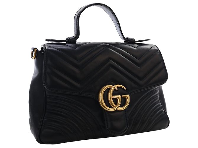 Borsa a mano Gucci Small GG Marmont in pelle di vitello matelassé nera - vista 11