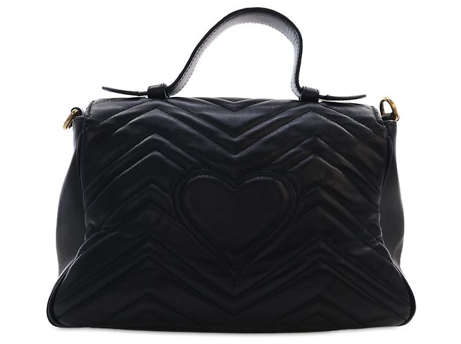 Borsa a mano Gucci Small GG Marmont in pelle di vitello matelassé nera - vista 2