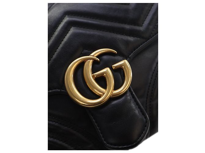 Borsa a mano Gucci Small GG Marmont in pelle di vitello matelassé nera - vista 5