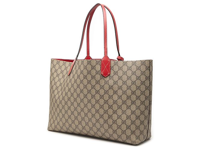Gucci Beige GG Supreme Wendbare Tote Bag - Ansicht 2