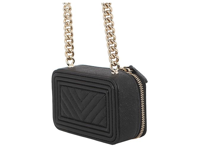 Chanel Boy Mini Chevron Caviar Clutch in Schwarz mit Kette - Ansicht 2