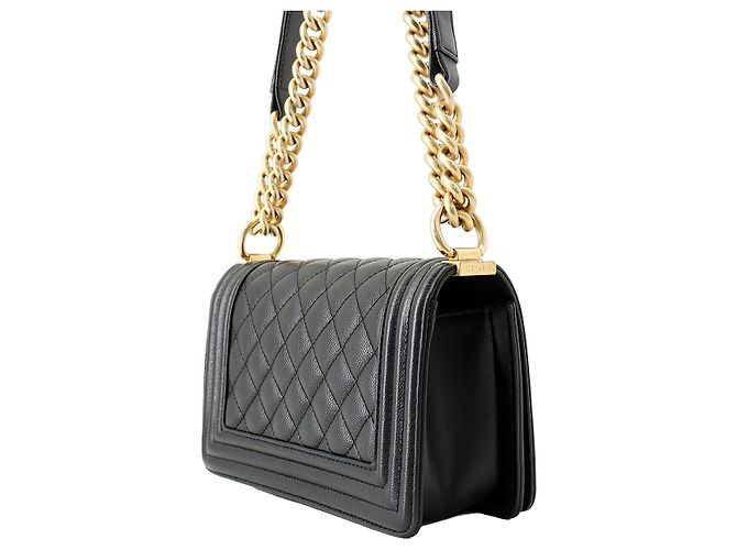Chanel Black Small Quilted Caviar Boy Flap Nero - vista 2