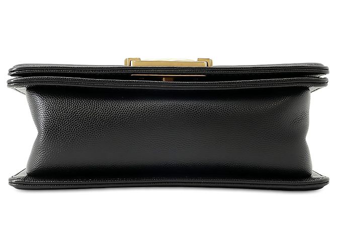 Chanel Black Small Quilted Caviar Boy Flap Nero - vista 3