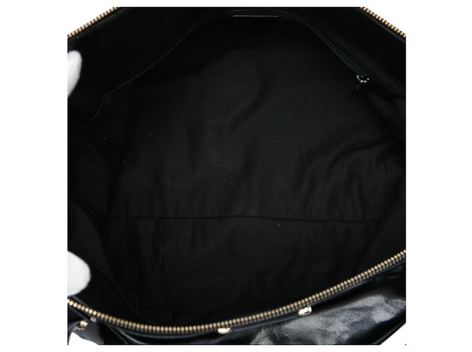 Borsa Tote Gucci Abbey D Ring in vernice nera - vista 4