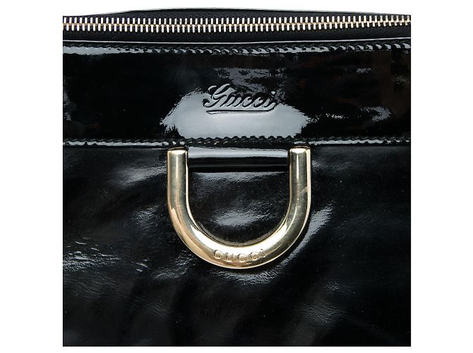 Borsa Tote Gucci Abbey D Ring in vernice nera - vista 5