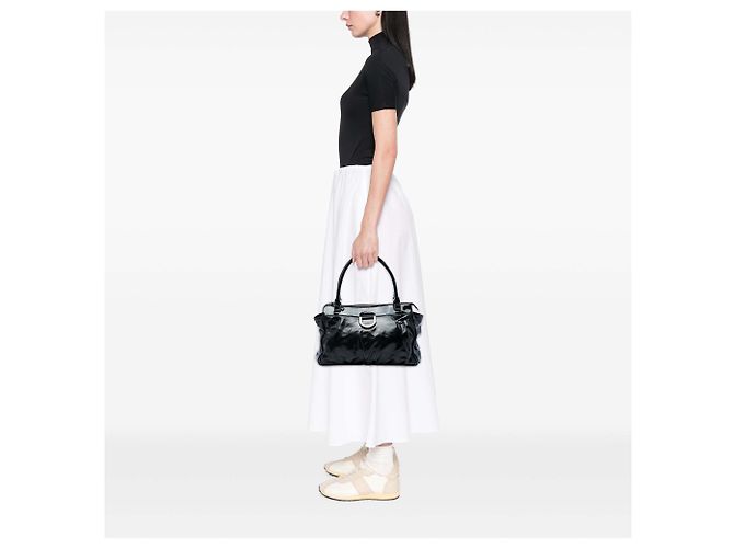 Borsa Tote Gucci Abbey D Ring in vernice nera - vista 6