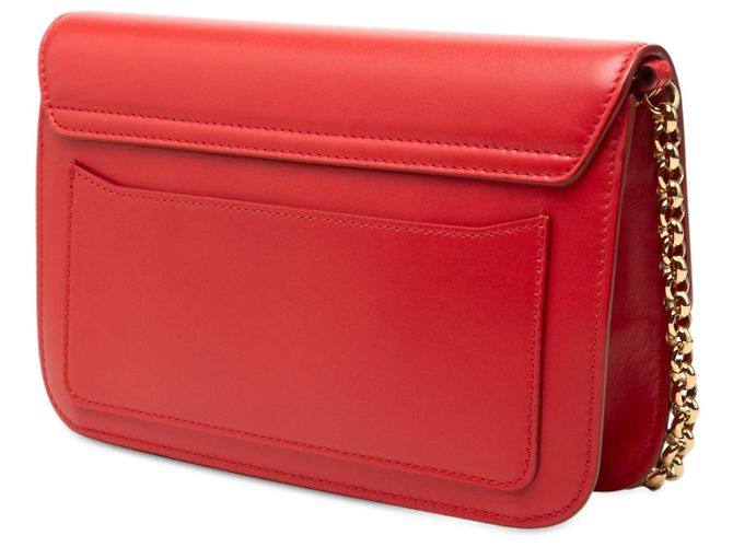 Chloé Mini Bolsa Tiracolo C Chain em Pelica e Camurça Vermelha Vermelho - vista 2