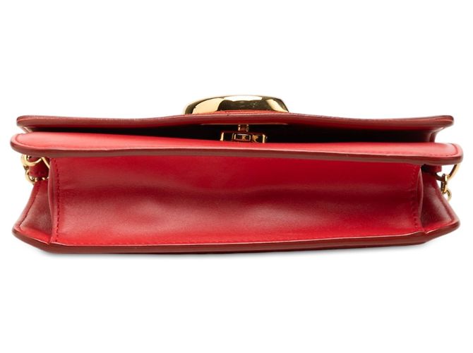 Chloé Mini Bolsa Tiracolo C Chain em Pelica e Camurça Vermelha Vermelho - vista 3