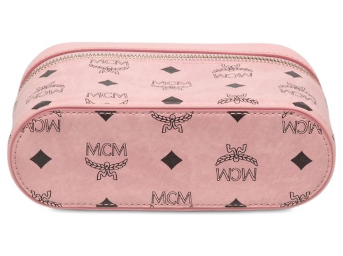 MCM Pink Mini Visetos Coated Canvas Aren Vanity Case Rosa - vista 3