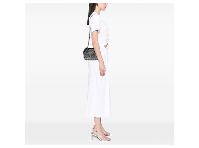 Stella Mc Cartney Stella McCartney Borsa Satchel Falabella Nano Shaggy Deer Chevron Hotfix Nera - vista 6