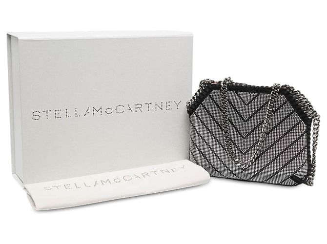 Stella Mc Cartney Stella McCartney Borsa Satchel Falabella Nano Shaggy Deer Chevron Hotfix Nera - vista 7
