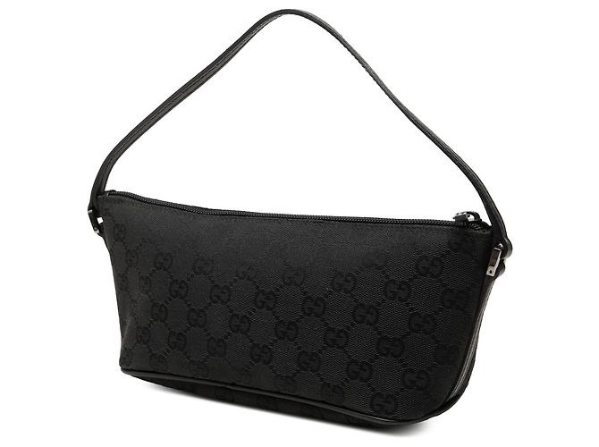 Gucci Black GG Canvas Boat - vista 2
