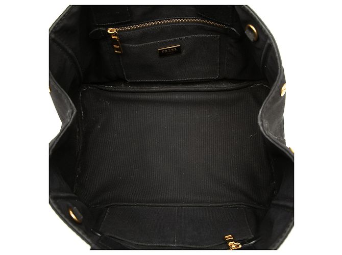 Prada Canvas Canapa Logo Tote Schwarz - Ansicht 4