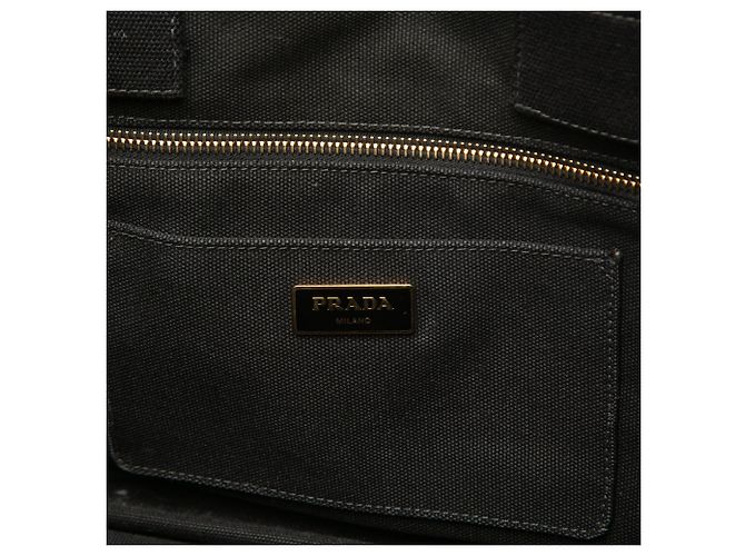Prada Canvas Canapa Logo Tote Schwarz - Ansicht 5