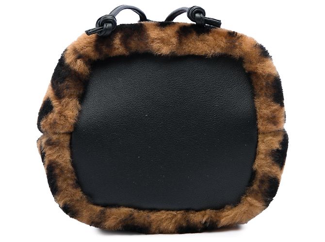 Borsa bucket Fendi Brown Mini Zucca Shearling Mon Tresor Marrone - vista 3
