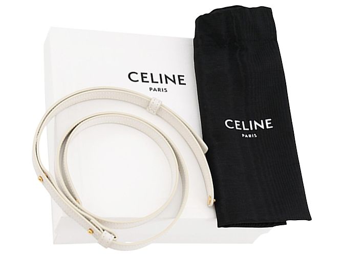 Céline Celine Claude Crossbody Mini in pelle di vitello bianca Bianco Bianco sporco - vista 15