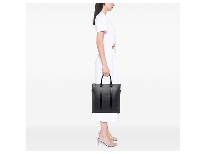 Borsa Tote Louis Vuitton Anton Damier Graphite Nero - vista 6