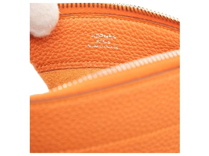 Pouch Hermès Mini Bazar in Togo Orange Arancione - vista 5