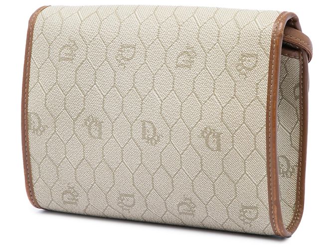 Bolsa tiracolo Dior Beige Honeycomb Coated Canvas Bege - vista 2
