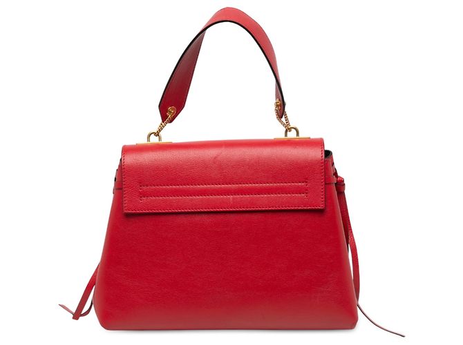 mala Valentino Red Medium em couro de bezerro grão VRing Vermelho - vista 2