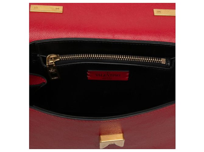 mala Valentino Red Medium em couro de bezerro grão VRing Vermelho - vista 4