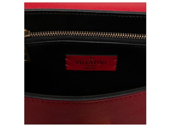 mala Valentino Red Medium em couro de bezerro grão VRing Vermelho - vista 5