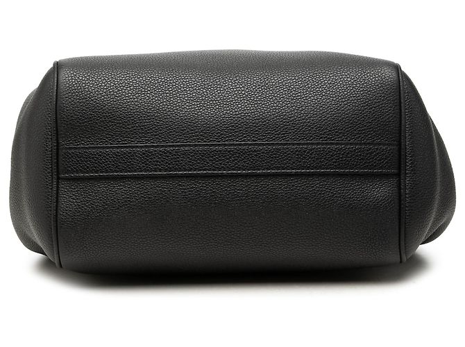 Céline Celine Small Folded Cabas Tote aus schwarzem genarbtem Kalbsleder - Ansicht 3