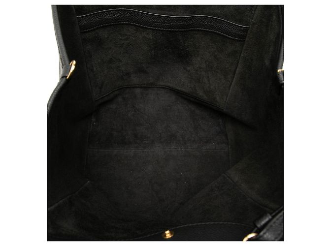Céline Celine Small Folded Cabas Tote aus schwarzem genarbtem Kalbsleder - Ansicht 4