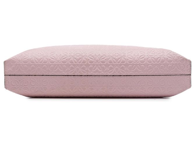 LOEWE Pink Embossed Leather Anagram Repeat T Clutch - view 3