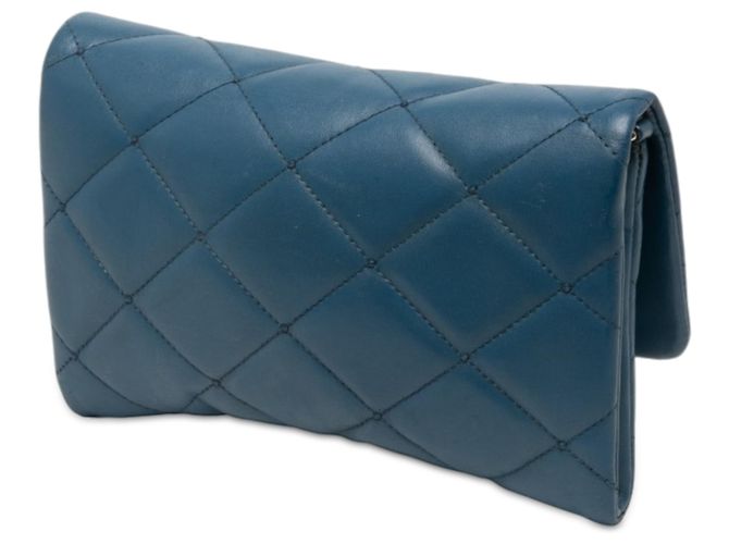 Borsa a tracolla Dolce & Gabbana in pelle matelassé blu con catena - vista 2