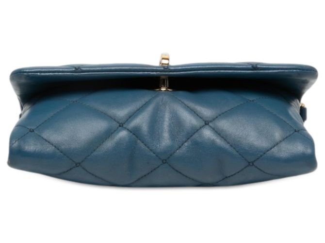 Borsa a tracolla Dolce & Gabbana in pelle matelassé blu con catena - vista 3